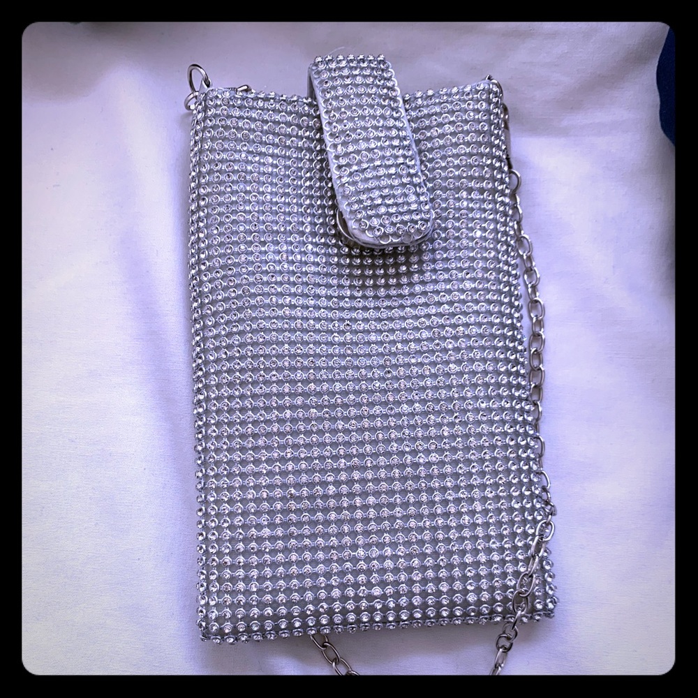 Mobile phone Crystel pouch with chain
